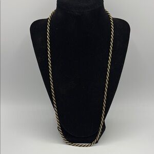 Elegant Gold and Black Rope Necklace